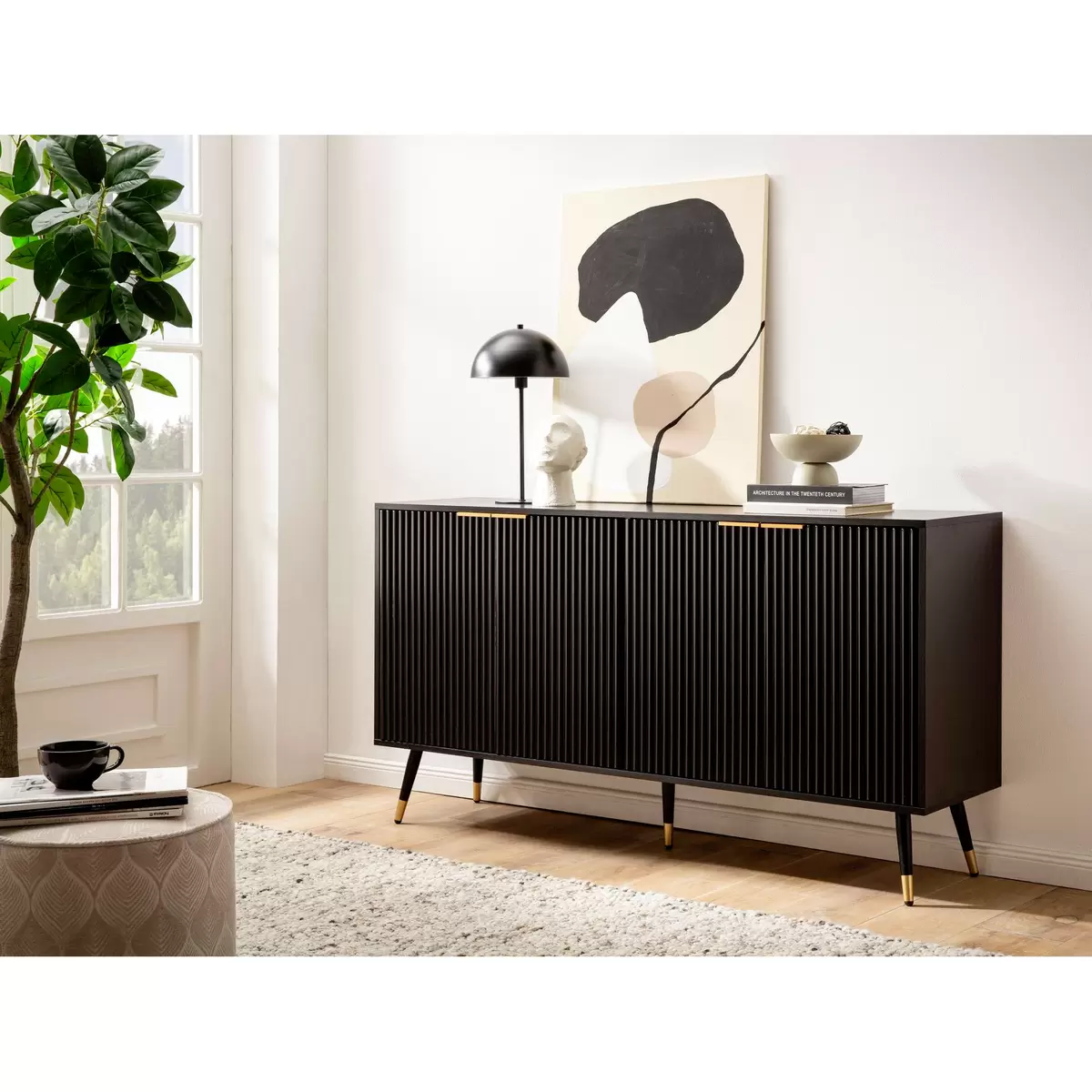 Sideboard Coral Eiche,gold,kupfer,schwarz