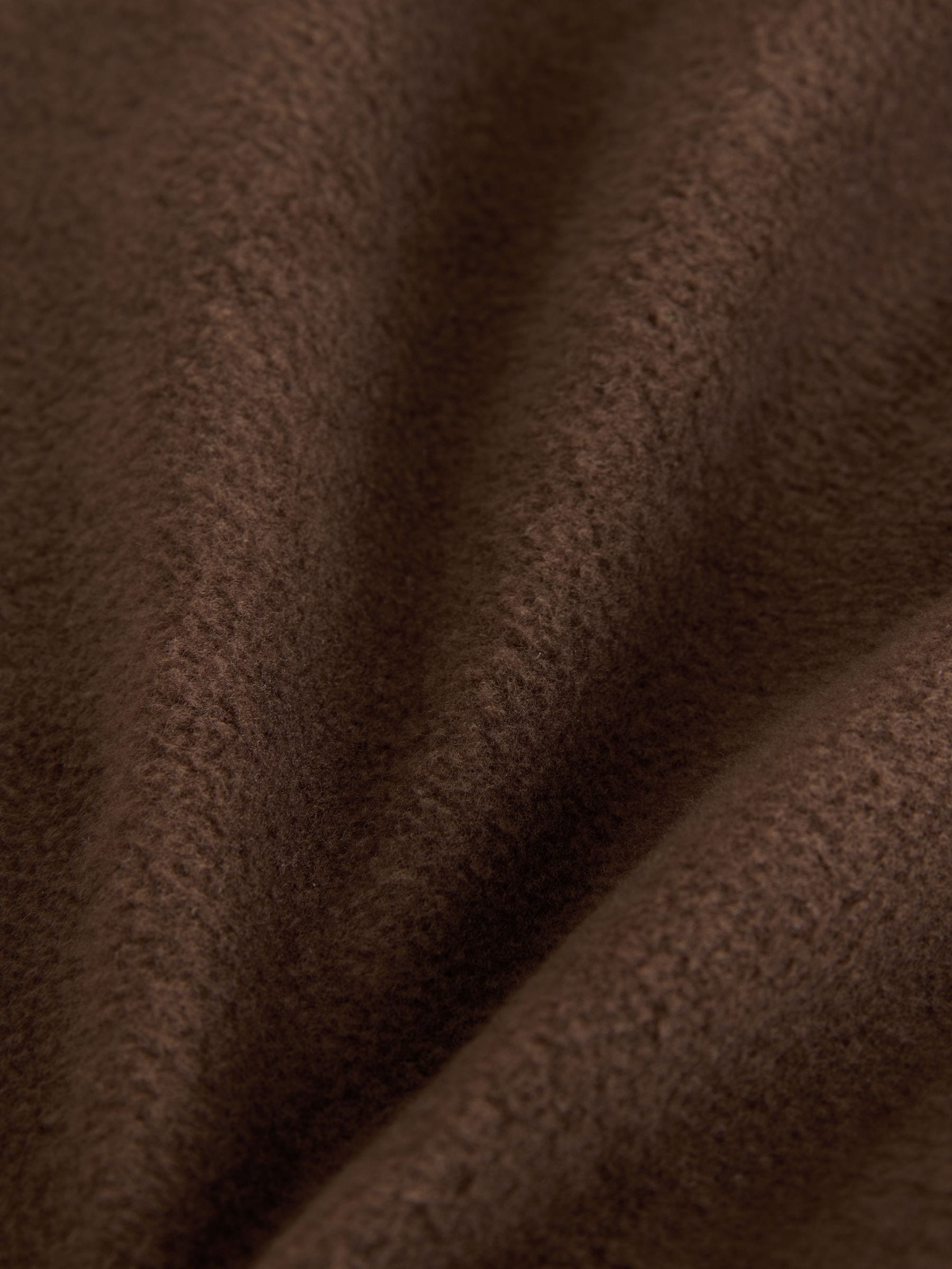 Chocoladebruin - Fleece trui met korte rits