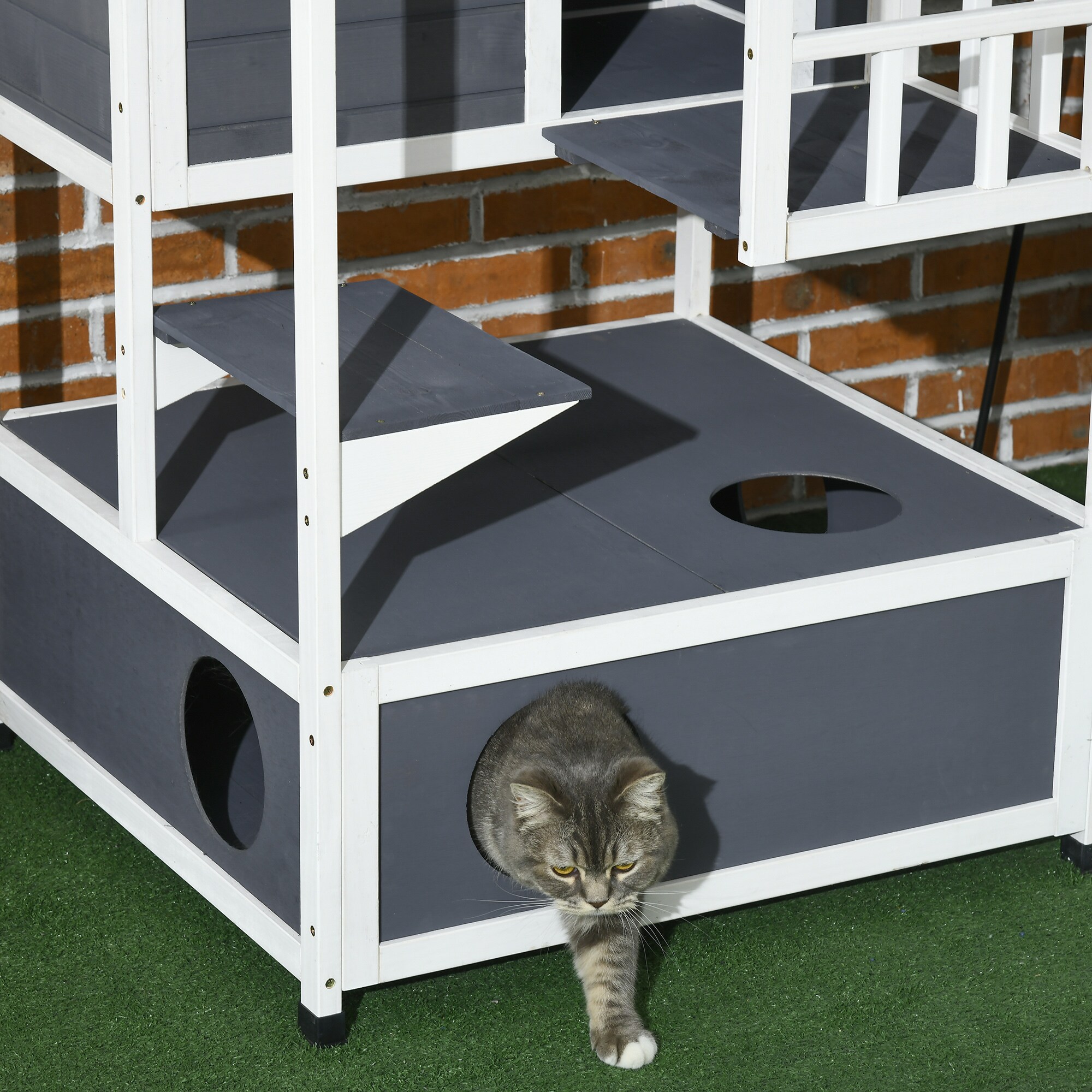 PawHut Katzenhaus 4-stöckig 78 x 76 x 140 cm (BxTxH)