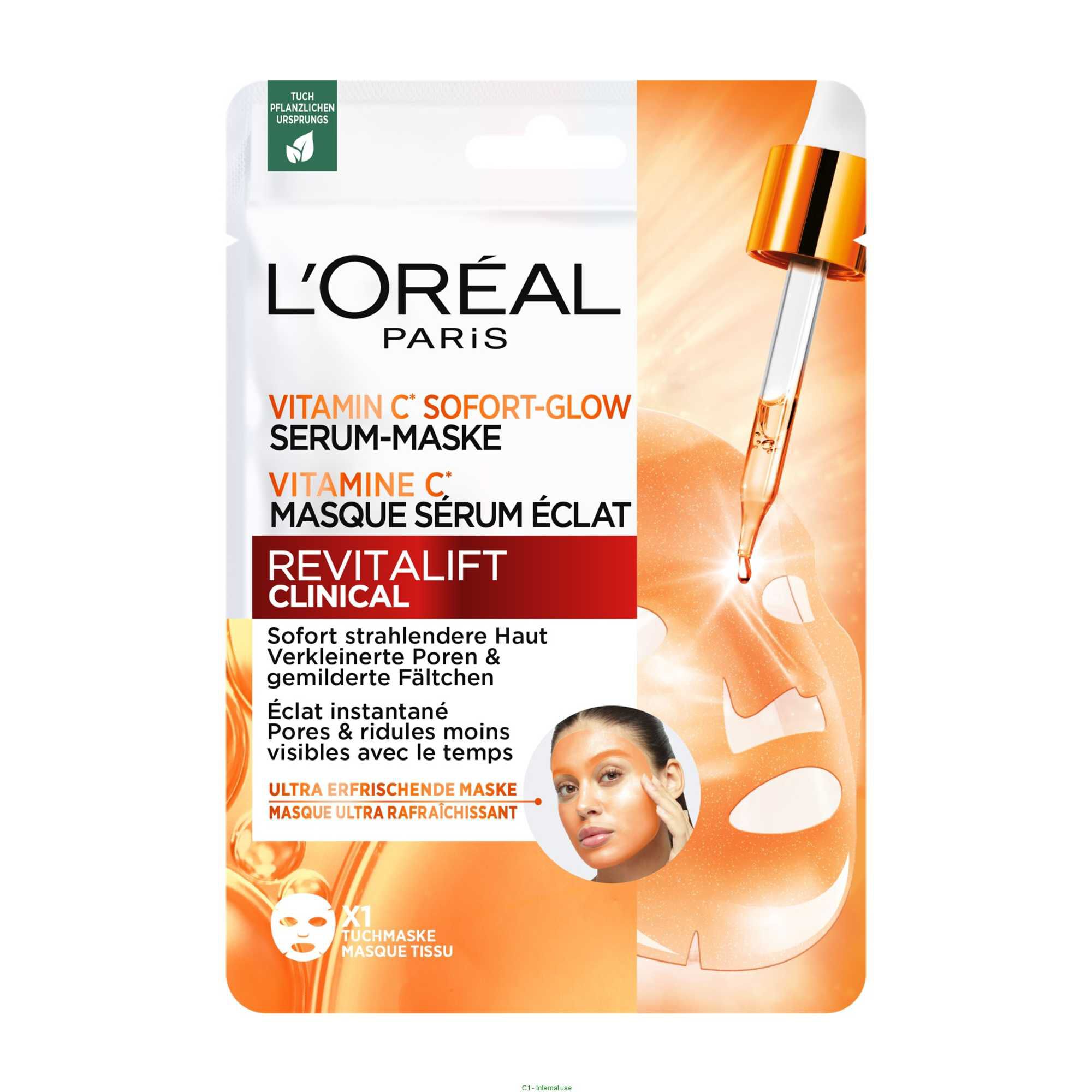 Masque Vitamine C, Eclat, Pores, Ridules