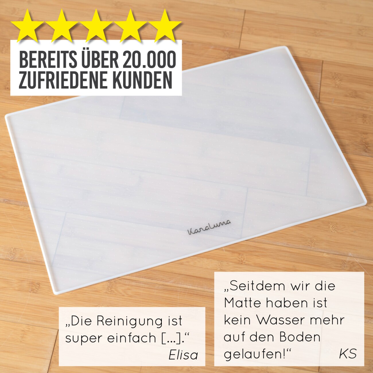 KaraLuna Napfunterlage aus Silikon 48x30 cm geschwungen transparent