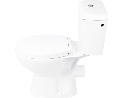 Differentieel WC-combinatieset, diepspoeltoilet met rand, glanzend wit met coating, met toiletzitting 38.500.02