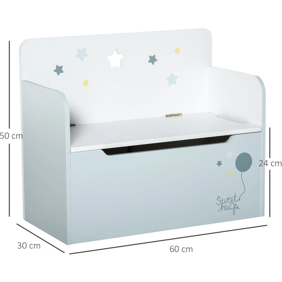 HOMCOM Kinderbank mit Stauraum hellblau