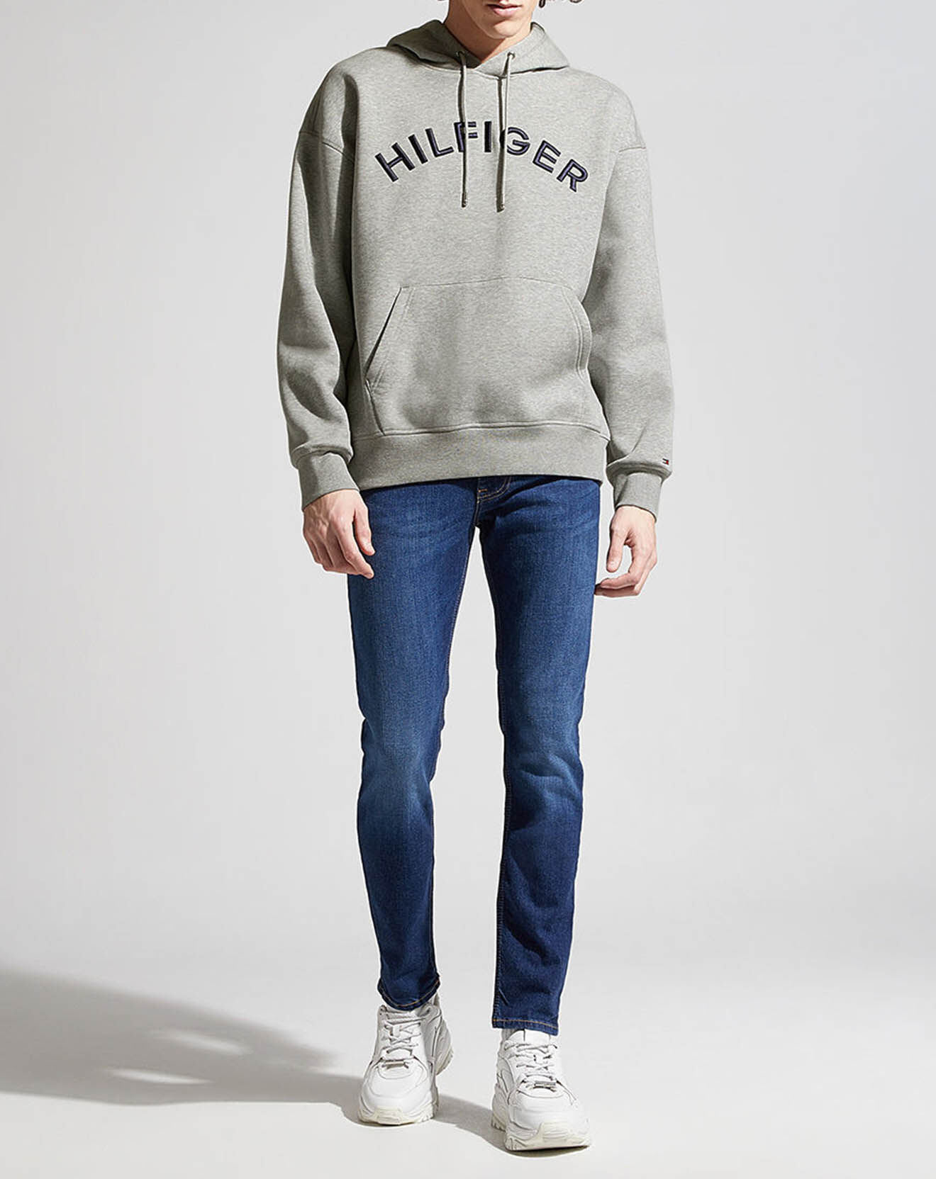 Tommy Hilfiger Sweat à capuche Arched gris clair