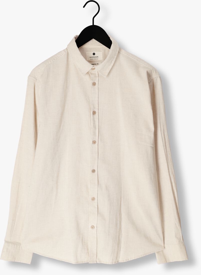 ANERKJENDT beige anerkjendt casual overhemd aklouis l/s linen shirt
