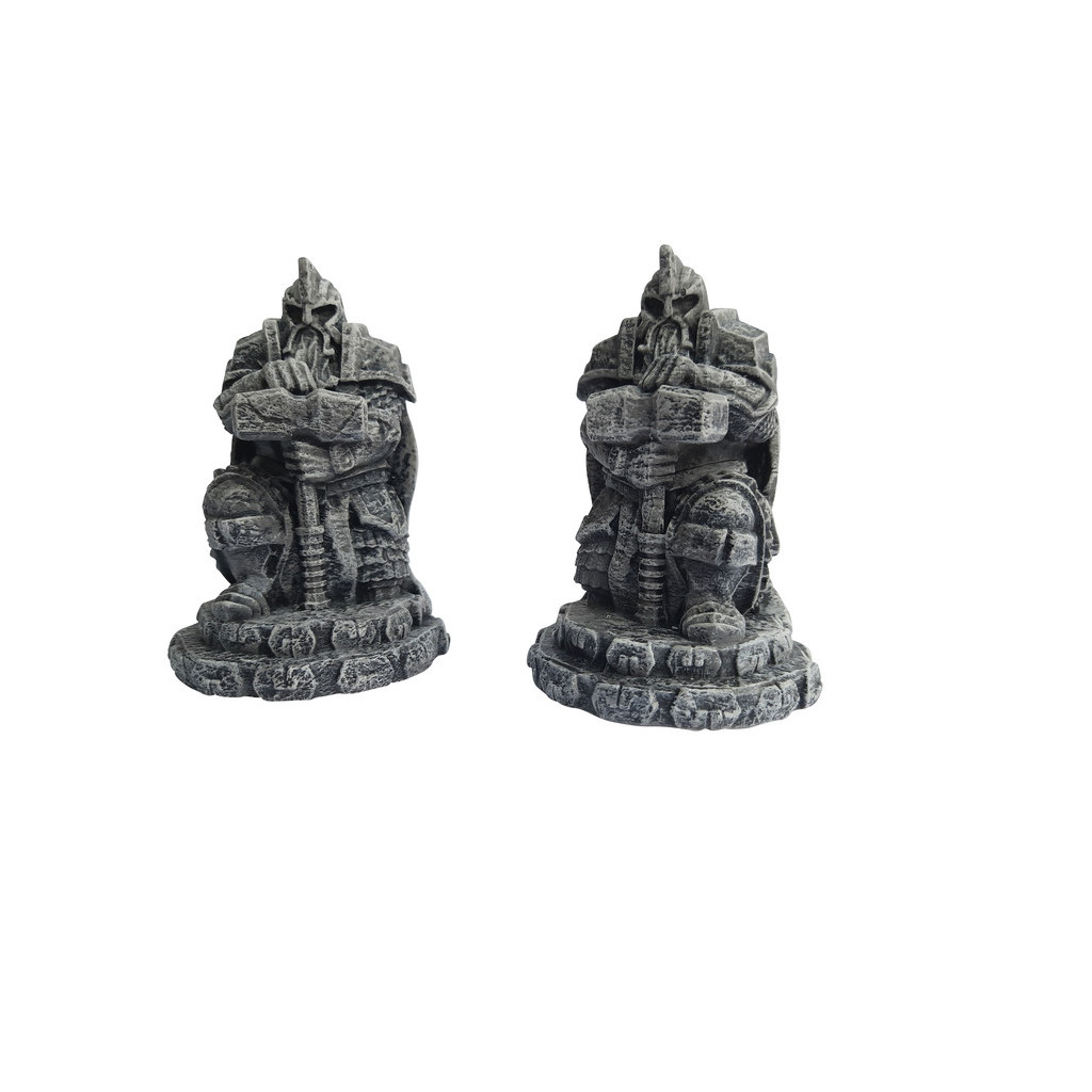 Ziterdes: Dwarf statues with hammer, kneeling