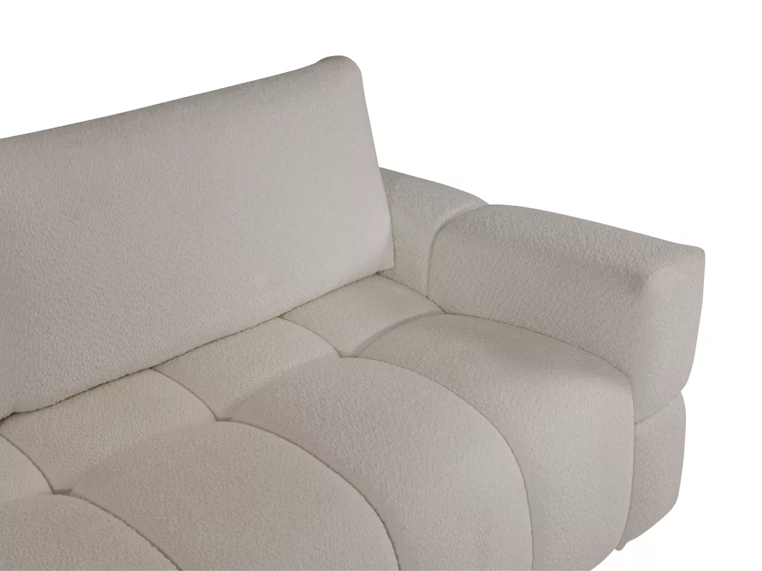 Canapé 3 places convertible en tissu bouclette beige ISSORO II