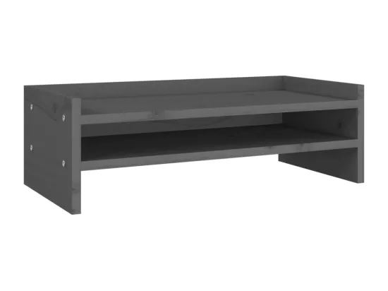 Support de moniteur Gris 50x24x16 cm Bois de pin solide