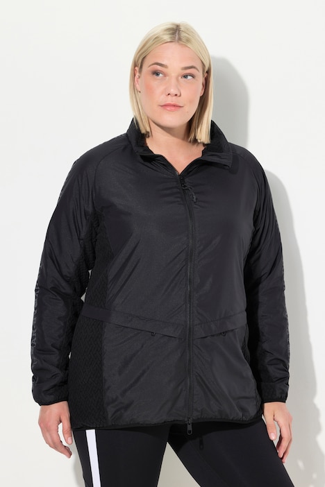 Funktionsjacke, Stehkragen, Kapuze, 2-Wege-Zipper