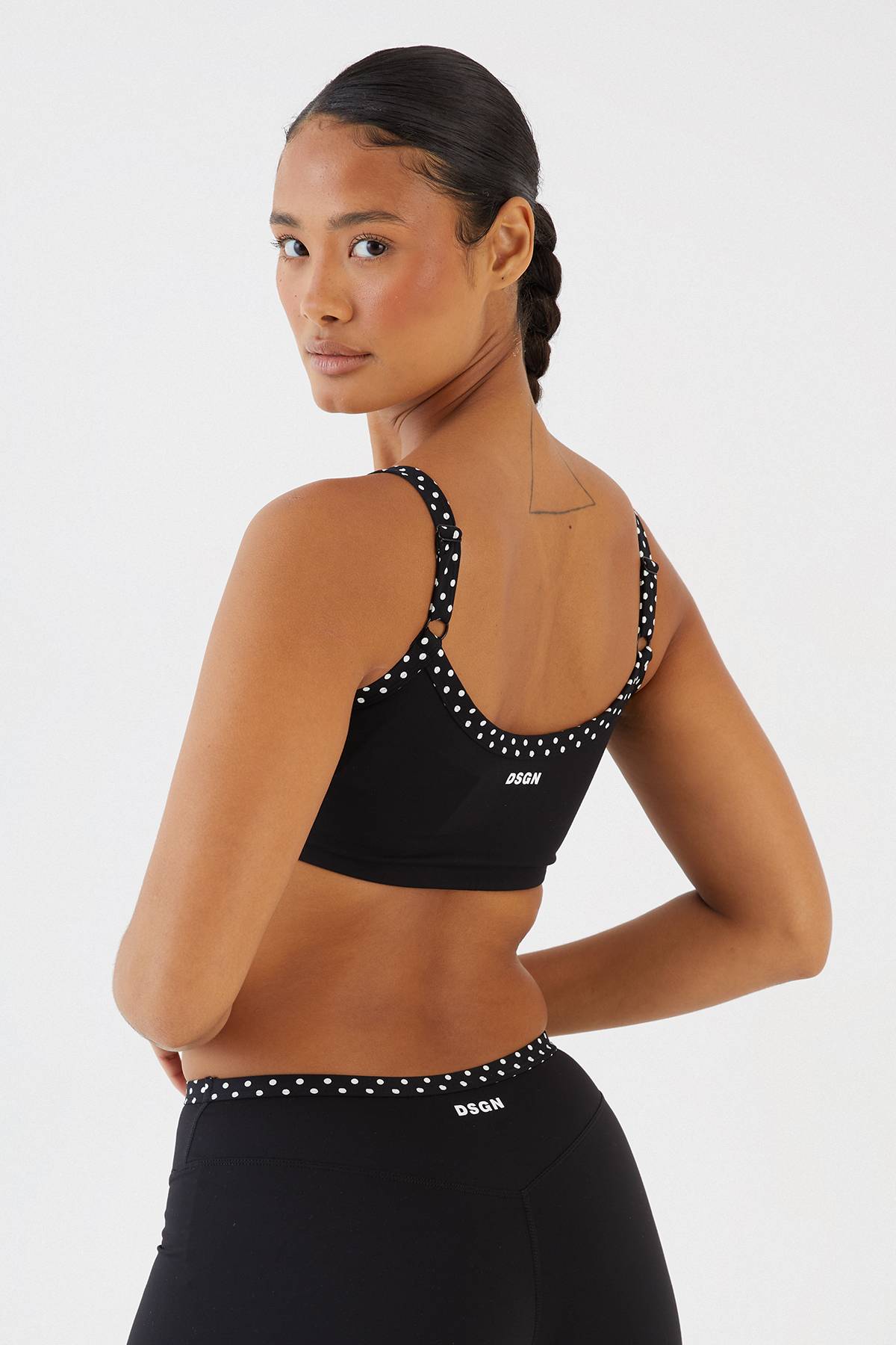Brassière De Sport Sculptante À Pois Superposée Dsgn Studio
