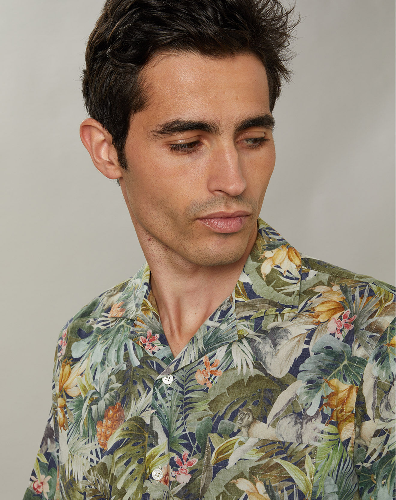 Hartford Chemise regular Palm bleue