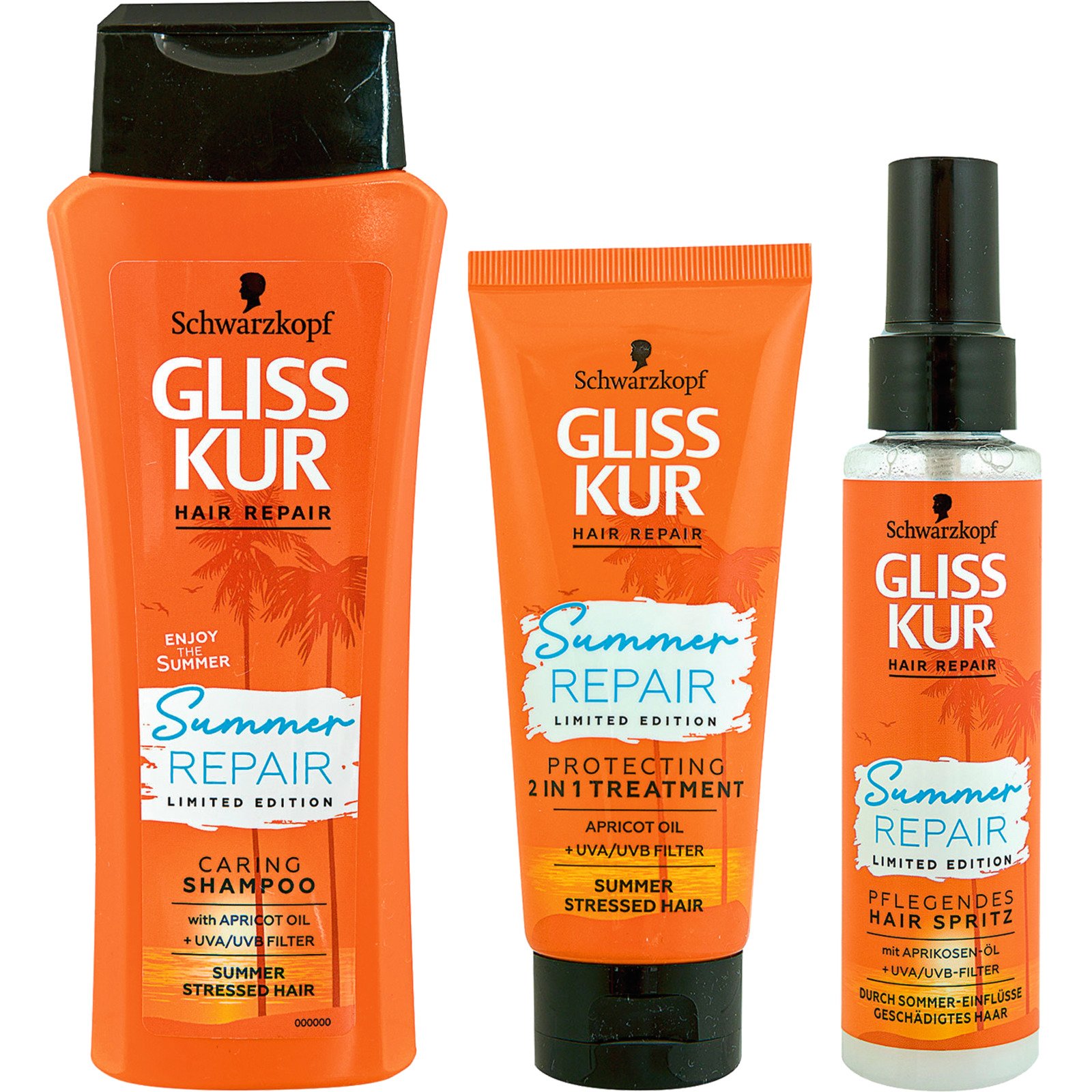 Schwarzkopf Gliss Kur Summer Repair Haarpflege-Set mit Necessaire