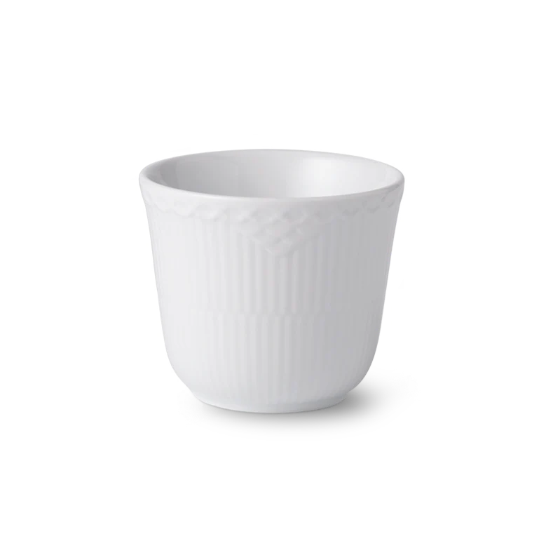 Royal Copenhagen  Hvid riflet halvblonde termokop - 26 cl.