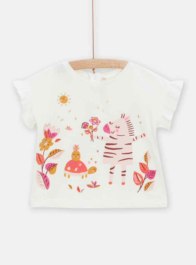T-shirt à animation fantaisie d'été pour bébé fille
