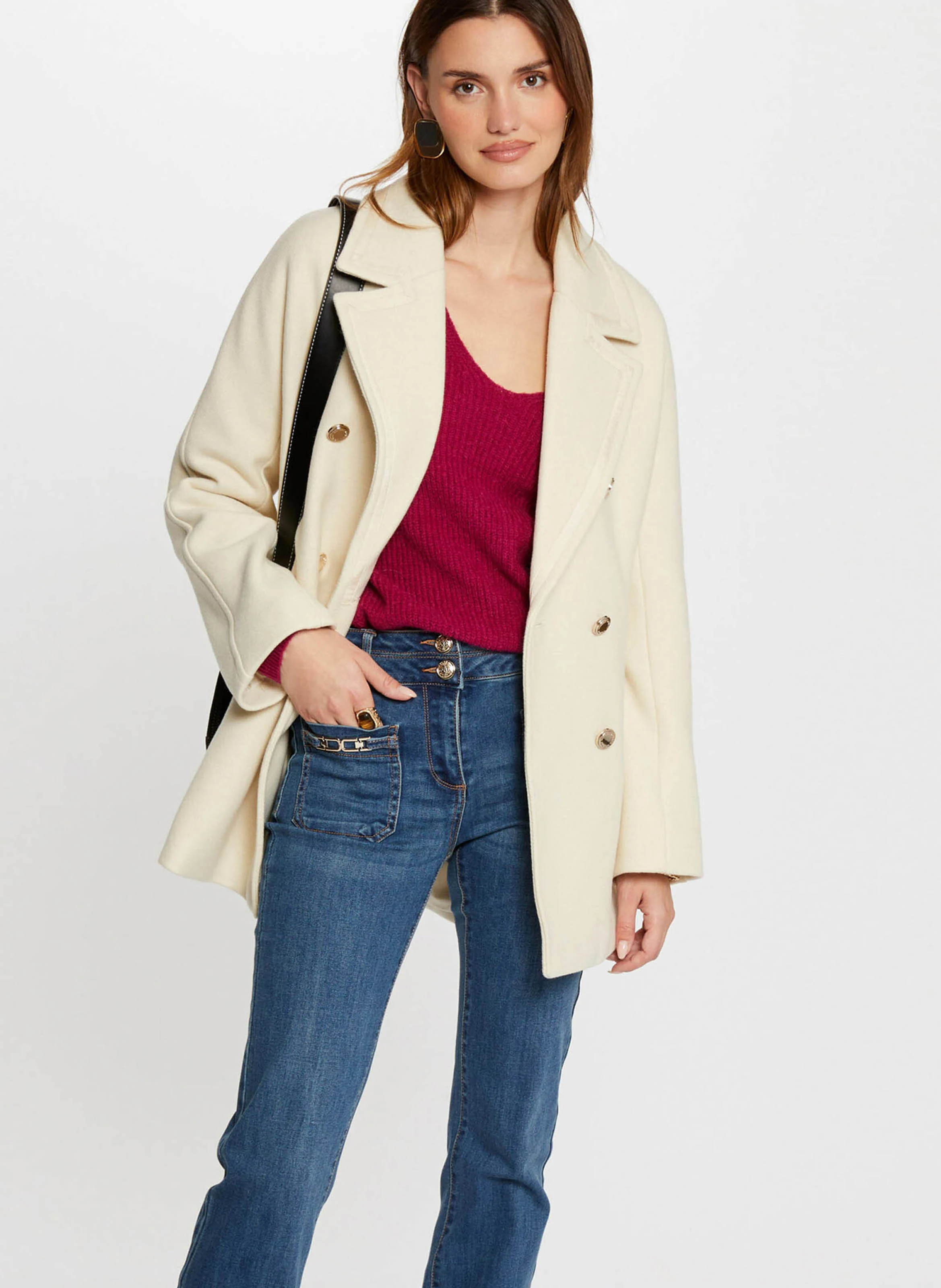 GAM - Manteau mi-long boutonné | Beige