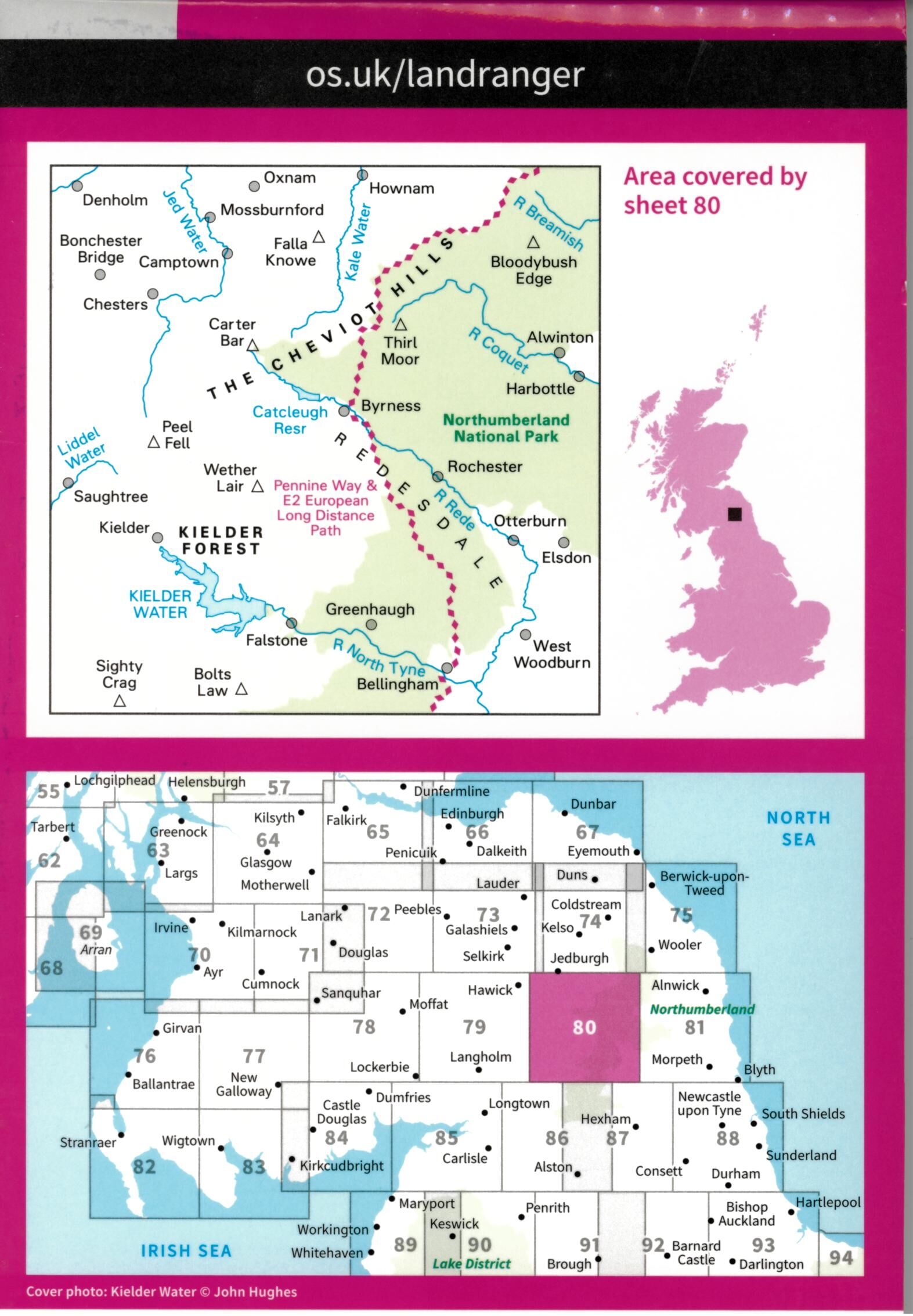 ORDNANCE SURVEY - 80 GB CHEVIOT HILLS 1 50 000