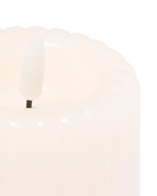 bougie LED nervurée ivoire