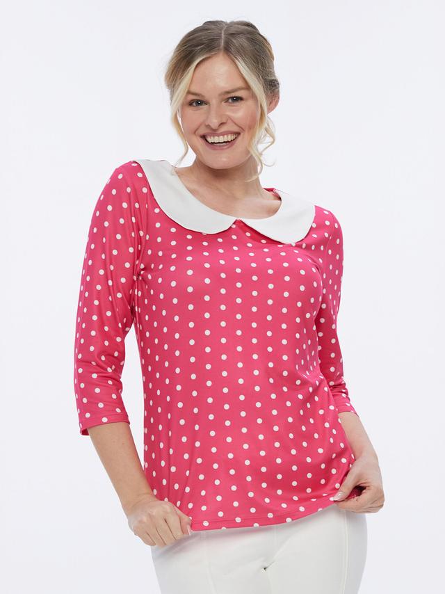 Shirt mit Bubikragen und Punkten