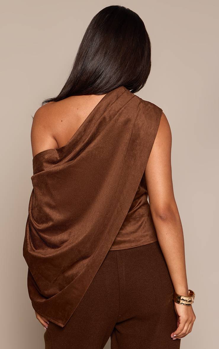 Chocolat Haut Asymétrique En Synthétique Une Épaule Petite