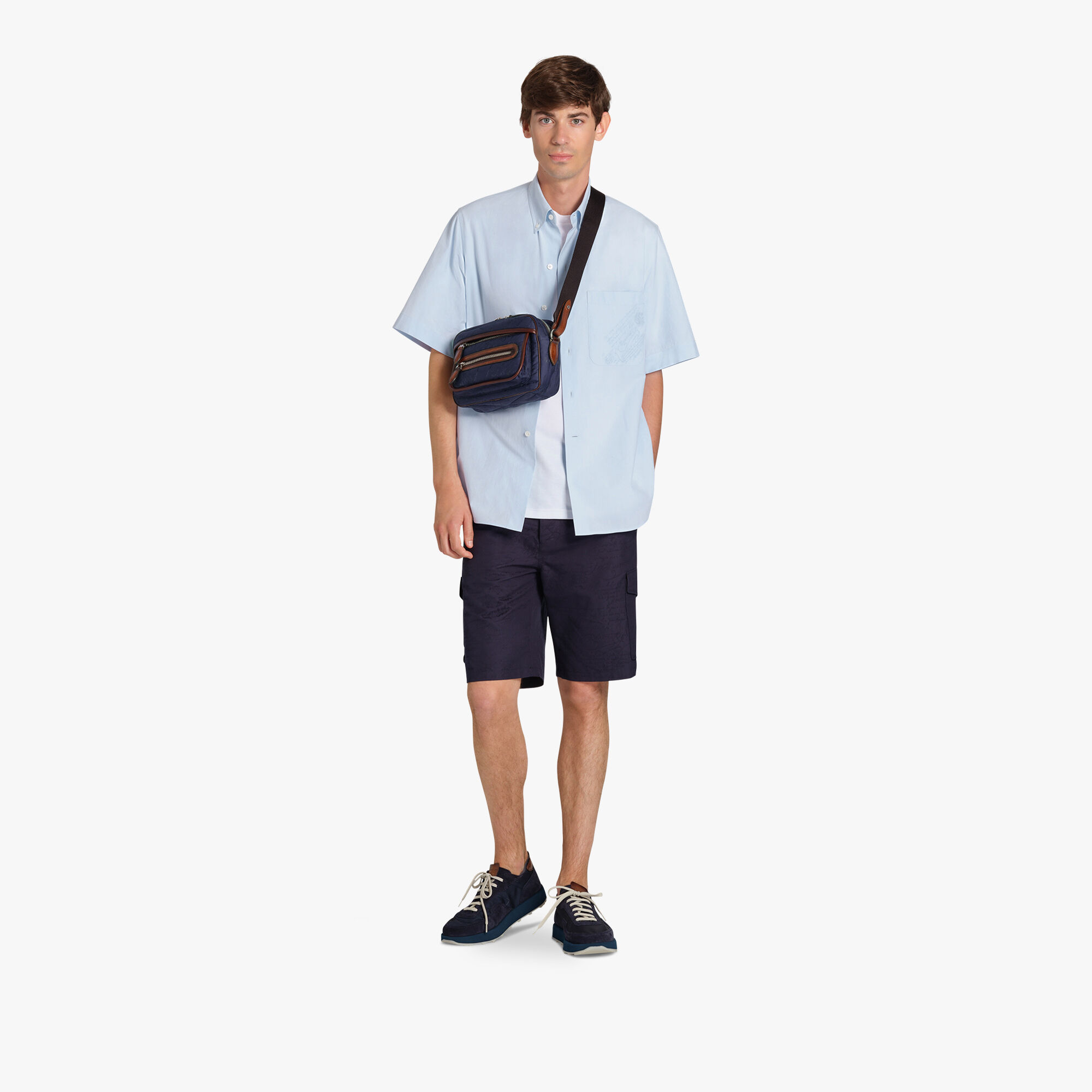 Chemise À Manches Courtes En Coton Avec Poche Scritto