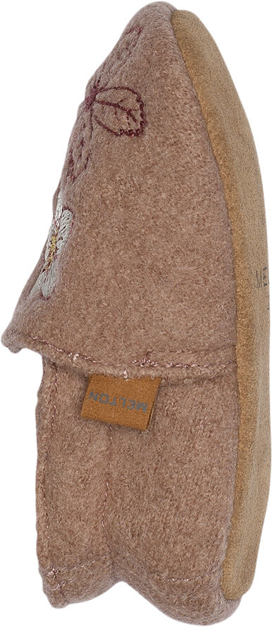 Melton Winter rose wool slippers Fawn
