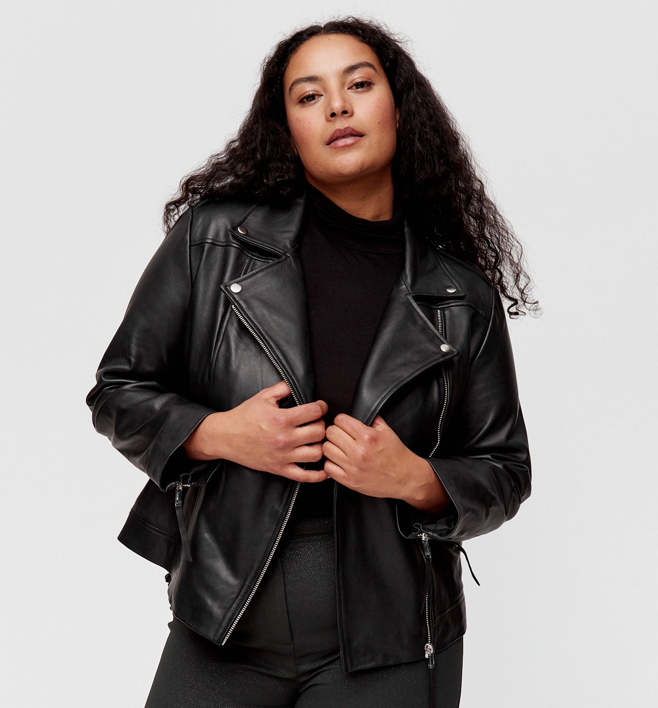 Blouson en cuir Femme - Noir