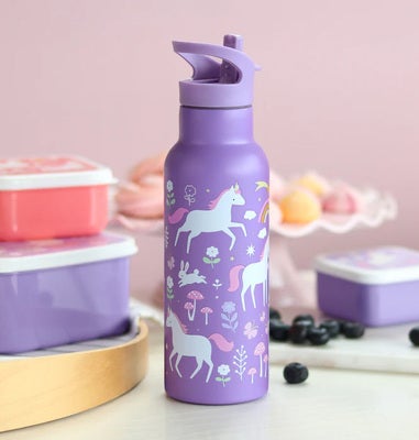 A Little Lovely Company Stainless steel XL Vannflaske, Unicorn Dreams