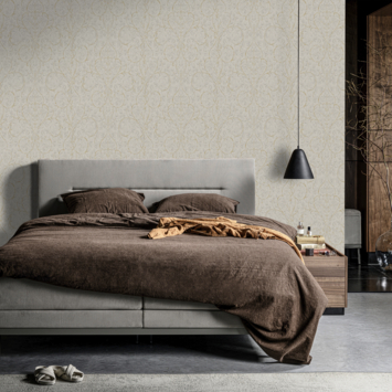 vtwonen vliesbehang Classic curl light grey (dessin 118157)