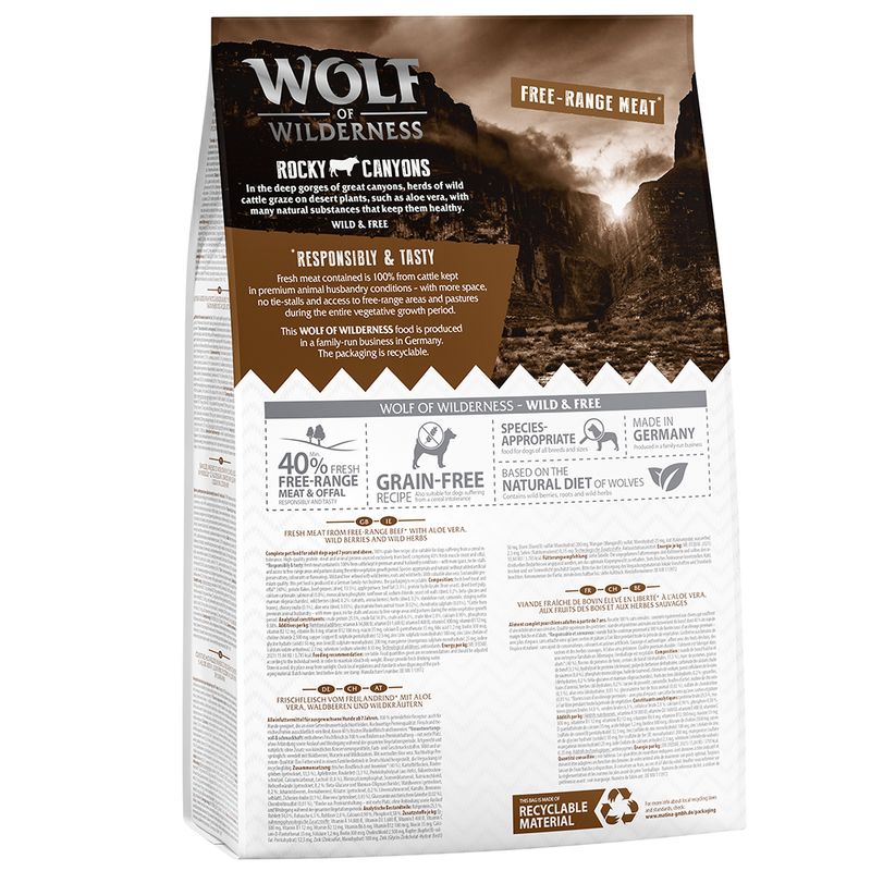 Wolf of Wilderness SENIOR Rocky Canyons bœuf élevé en liberté sans céréales