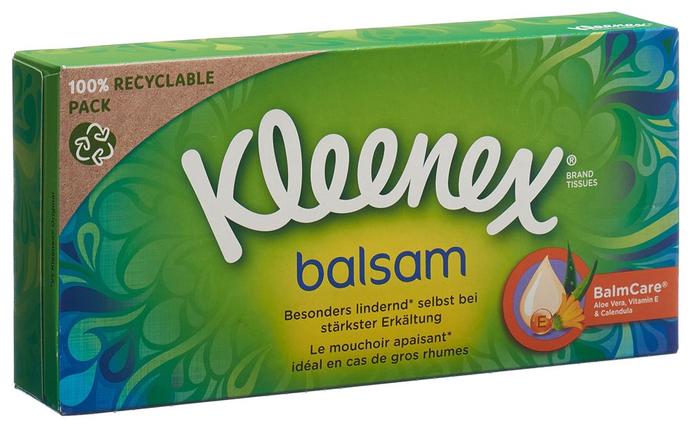 Kleenex Balsam Taschentücher<br>56 Stück, Box