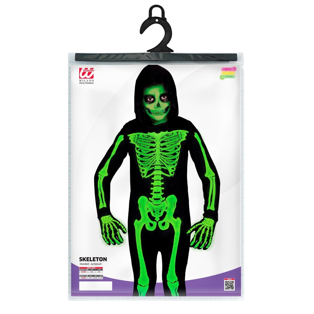 Halloween Kostuum Zwart Groen Kind Skelet 2 delig