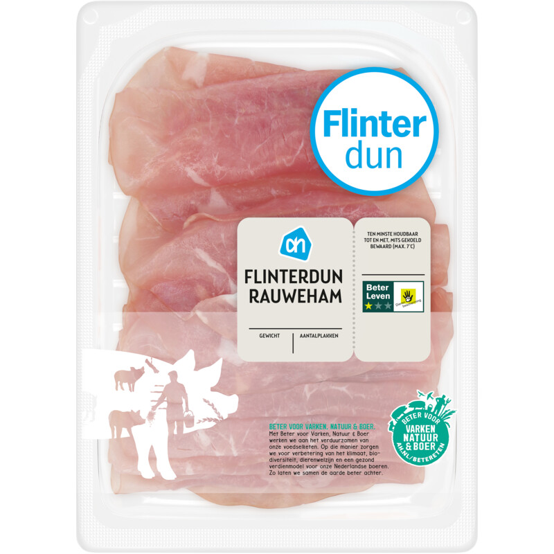 AH Flinterdunne rauwe ham