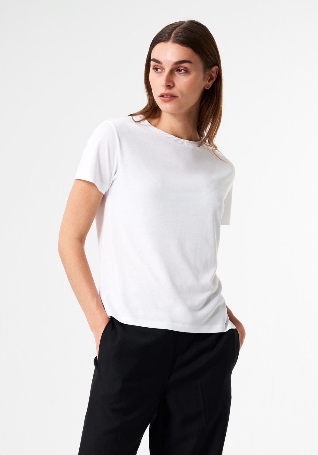 Pinqponq T-Shirt Tencel™ Tone Wooden White