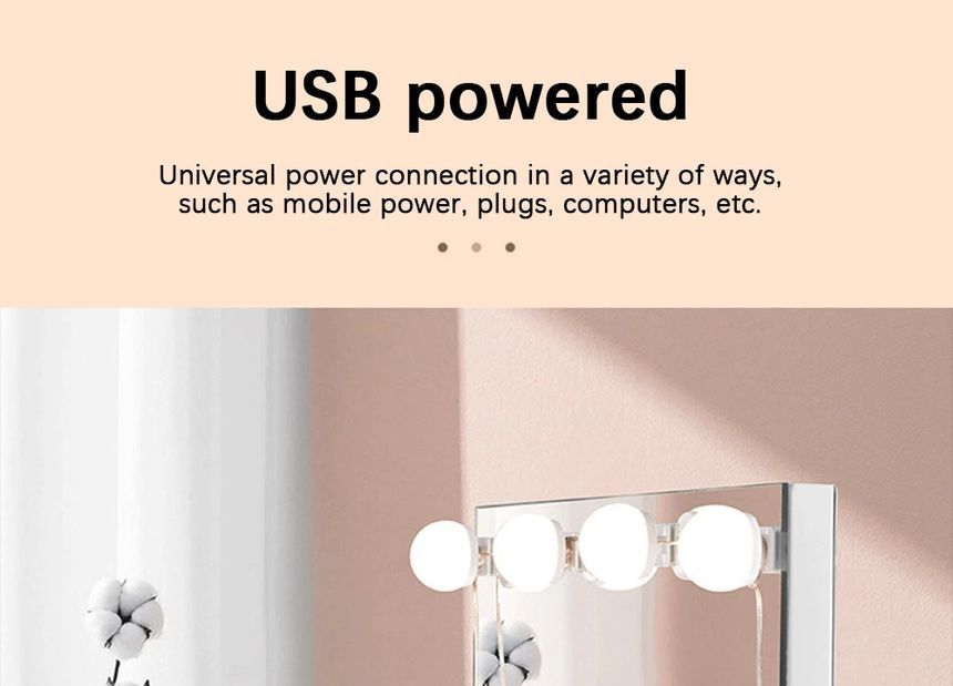 HOMTEC - USB-lichtsnoer voor make-upspiegel