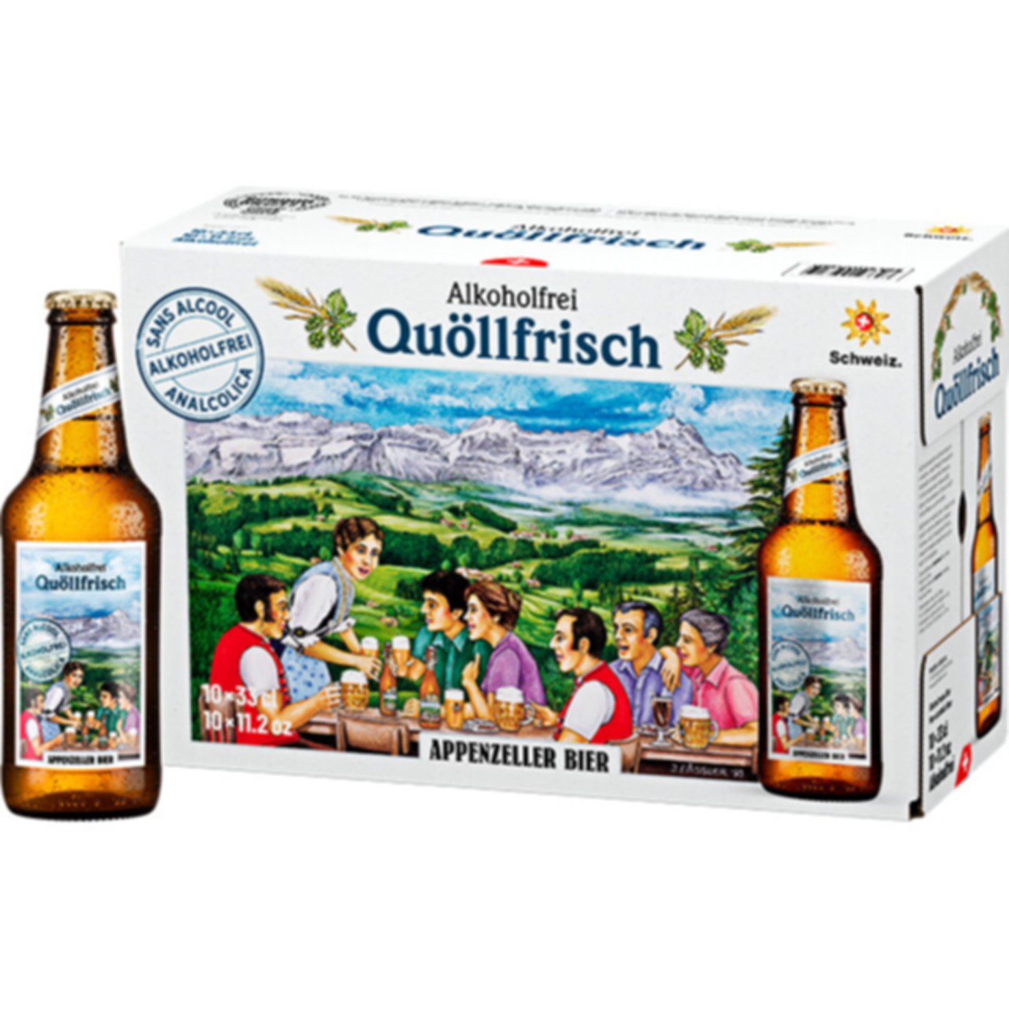 Appenzeller Bier Quöllfrisch alkoholfrei 10x33cl -330cl