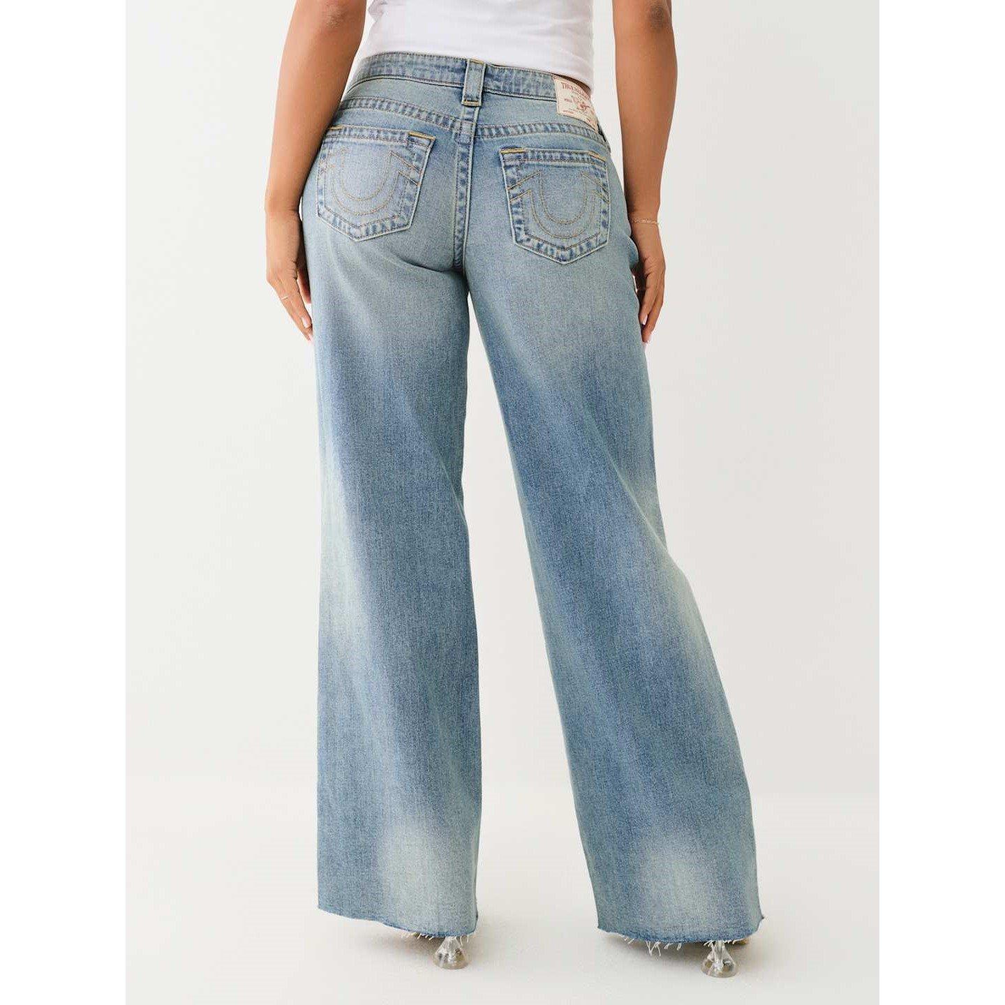True Religion TR Leila Low Rise Distressed Jeans Womens