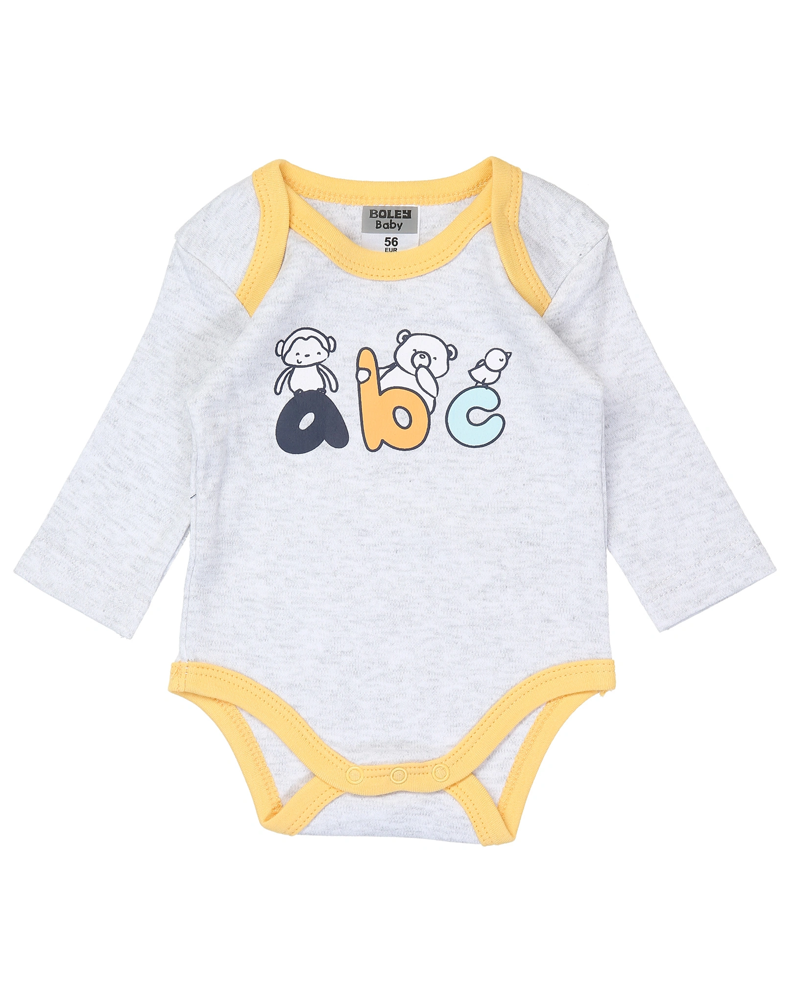 Langarmbody ABC TIERE 3er-Pack in gelb