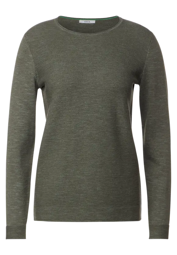 Struktur Pullover - Heather strong khaki melange