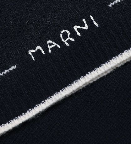 Marni Cardigan - Wolle - Navy m. Weiß