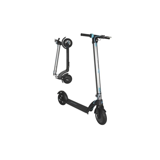 Patinete elétrico Ark-one E-500, velocidade máxima de 25 km/h, motor de 350 W, em alumínio preto.