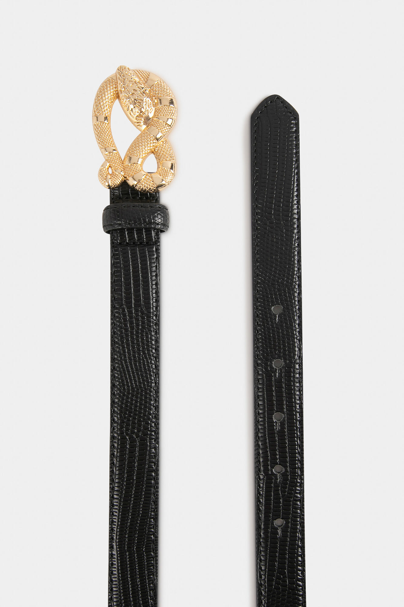 Cinto com fivela de cobra - Preto