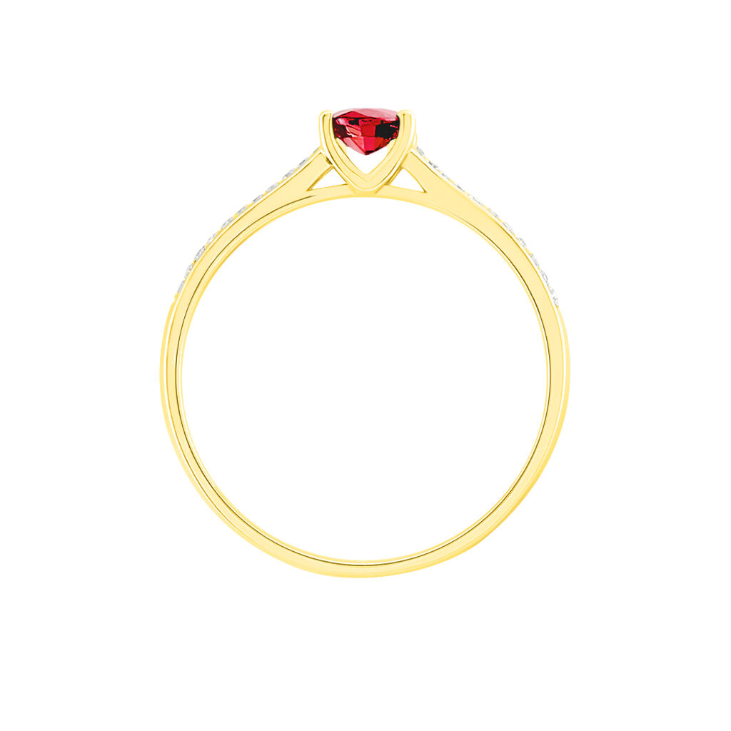 Bague Crista Or Jaune Rubis Et Diamant