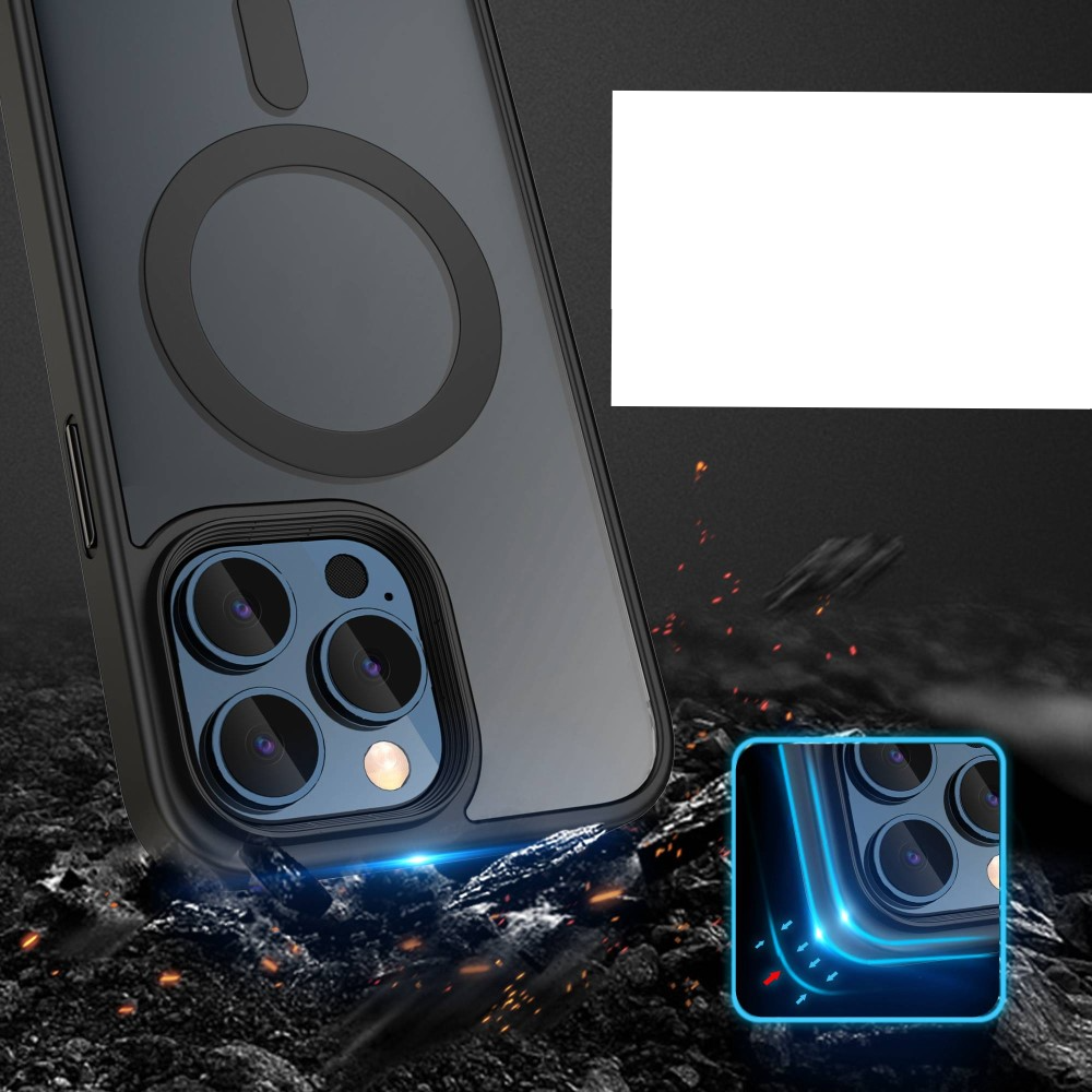 iPhone 14 Pro MagSafe Hybrid Hülle TPU Bumper - Schwarz / Transparent