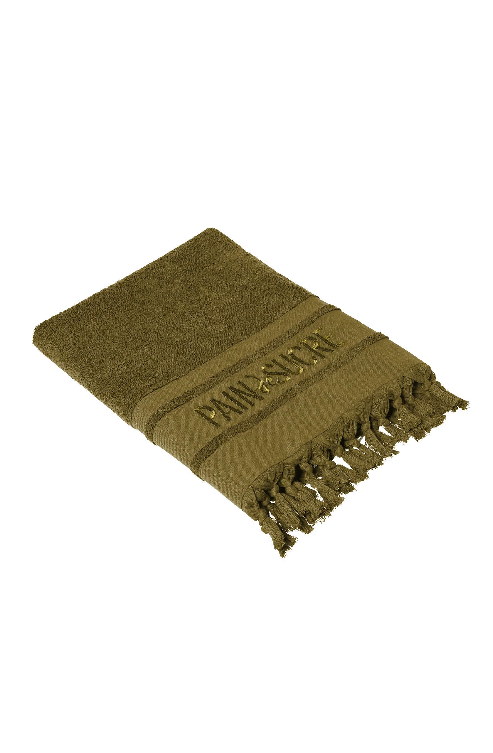 zaina Fouta en éponge brodée bronze Bronze