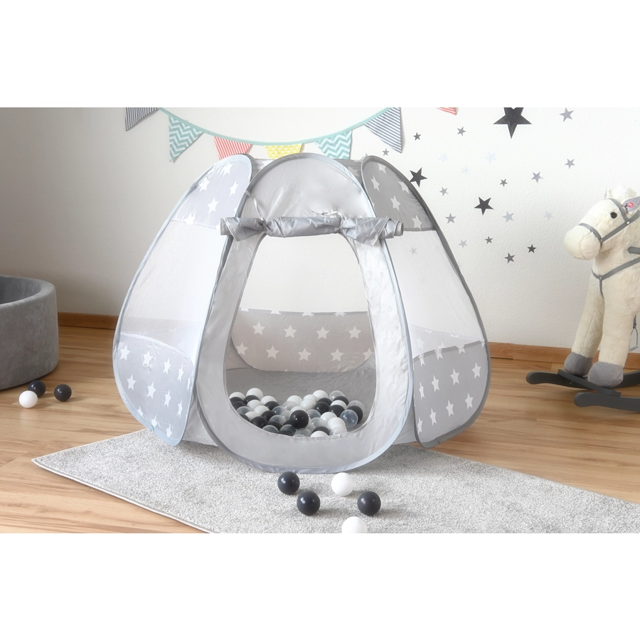 knorr toys® Spielzelt Bellox inkl. 50 Spielbällen white stars, grau
