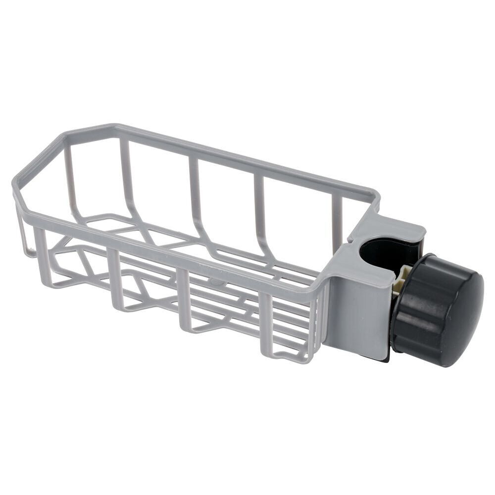 Porte-éponge pour robinet plastique gris - L.20xl.9xH.5cm