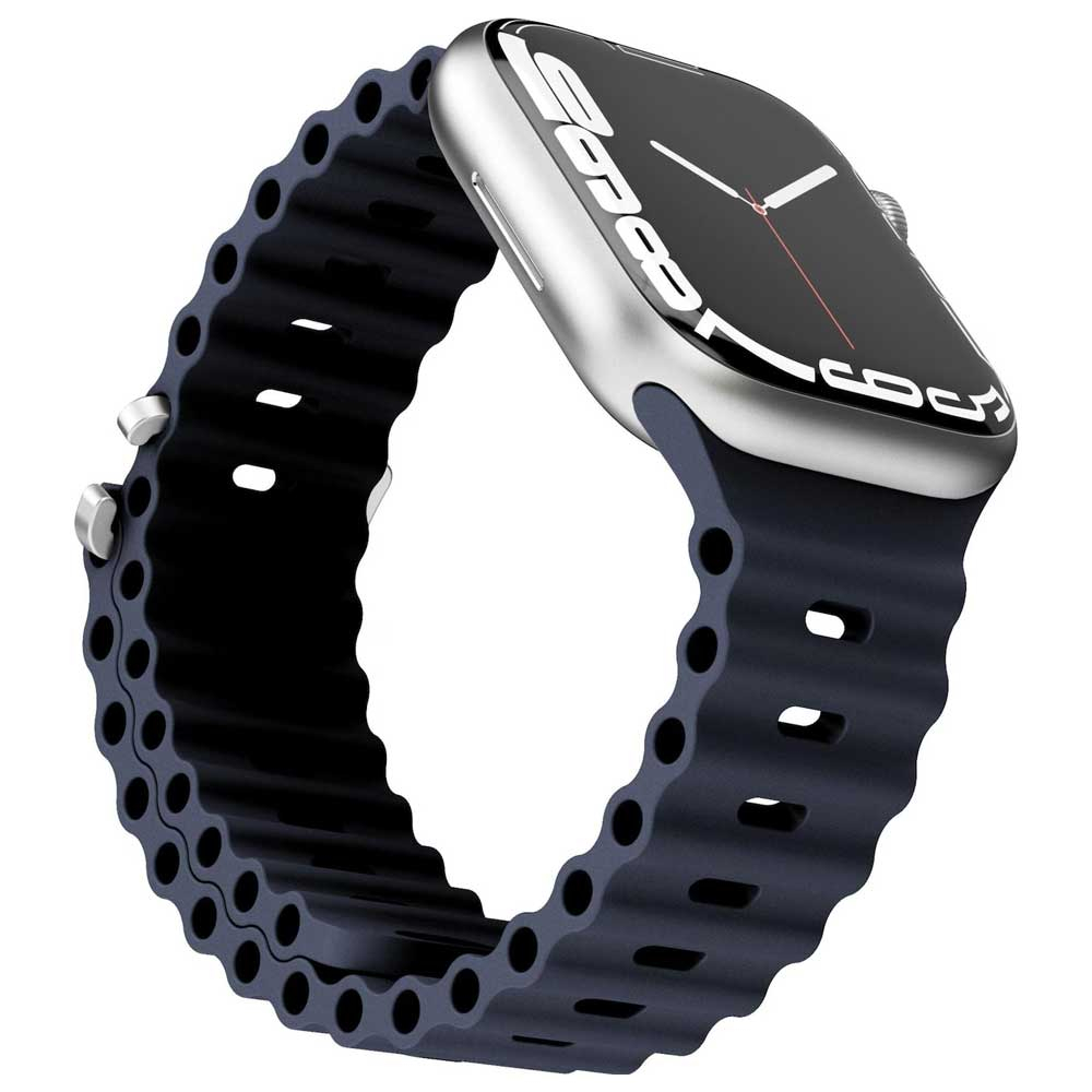 Wave Band Apple Watch (42/41/40/38 mm) Silikon Sport Armband mit Doppelverschluss AWS00080 (Gelenkumfang: 170-255mm) - Dunkelblau