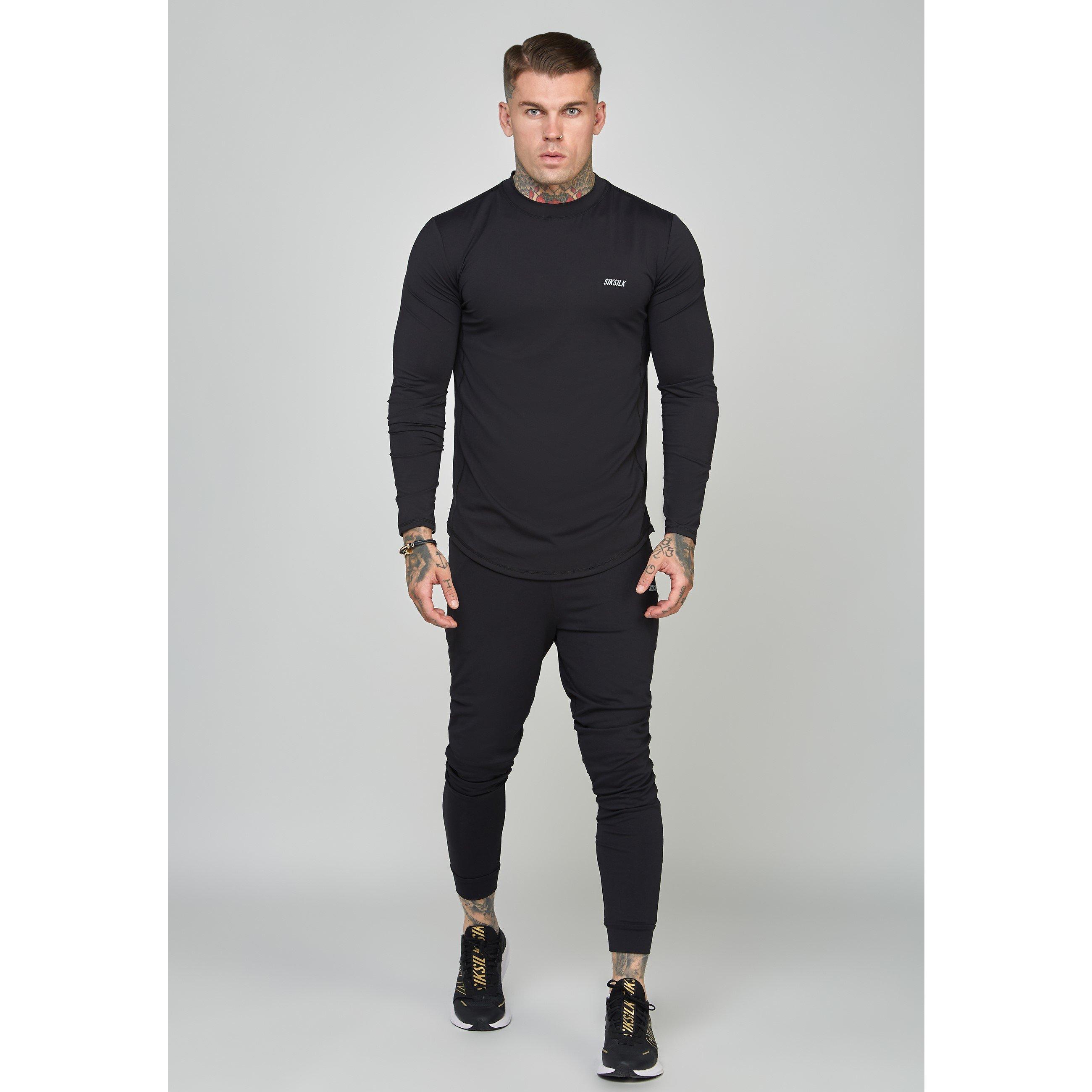 SikSilk Muscle Fit Long Sleeve Top Mens