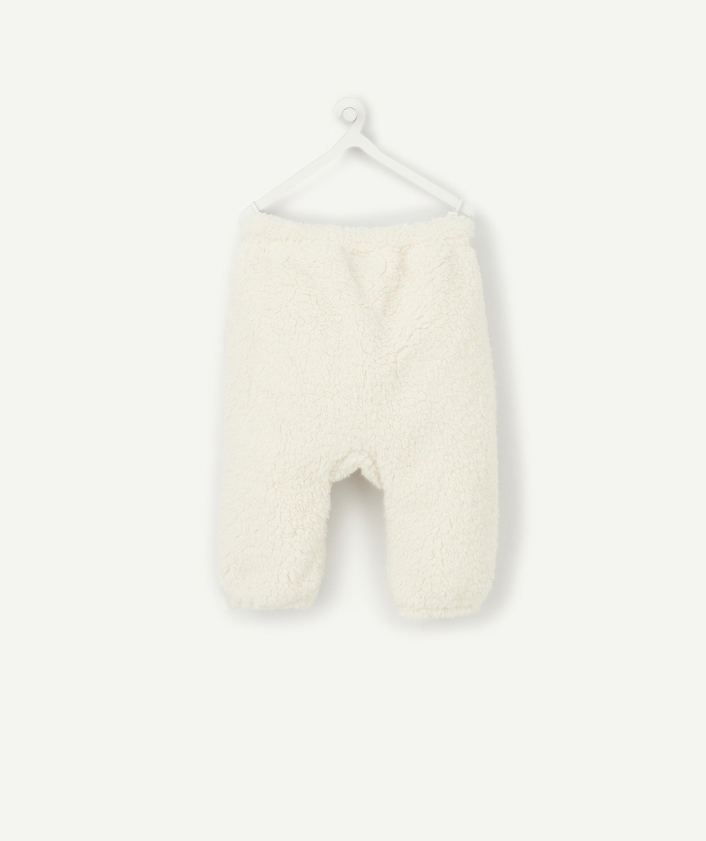 PANTALON SAROUEL ÉCRU EN SHERPA BÉBÉ