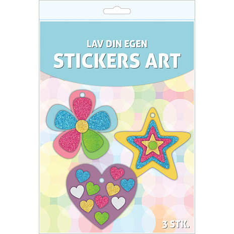 Sticker art blomst, stjerne, hjerte
